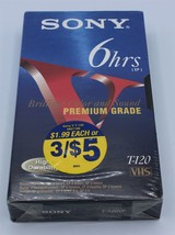 Sony T120VF Premium Grade VHS Blank Video Tape - New - Sealed - £3.17 GBP