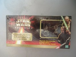 STAR WARS EPISODE 1 CLASH OF THE LIGHTSABERS CARD GAME WITH 2 PEWTER FIG... - $12.16