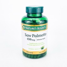 Natures Bounty Saw Palmetto 250 Capsules 450 Mg Prostate Urinary Health BB8/2026 - £15.04 GBP