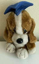 Sad Sam Jr Applause Plush Basset Hound  Dog #8481 Vintage 80s graduation Hat tag - $10.68