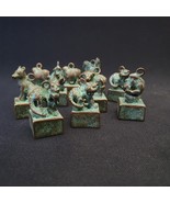Antico timbro cinese in bronzo animali sigillo triturazione bella patina... - $1,593.72 MXN