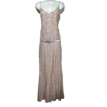 After Six Metallic ROCOCO Lace Top Two-Piece Gown Cameo Pink Size 8 - £46.78 GBP