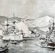 Christian Ships Surrender To Turks Cretan 1913 Plate Print 2 Page Histor... - £31.49 GBP