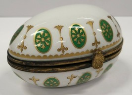 Vtg Porcelaine de Paris France Egg Trinket Box Hand Painted - £42.36 GBP