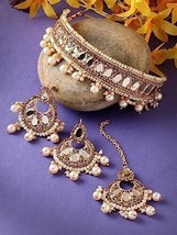 Indian Bollywood Gold Plated Kundan Choker Bridal Necklace Earrings Jewelry SetP - £17.56 GBP
