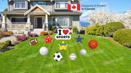 I Love Sports Sign – Sign 18&quot; Tall + Decors (Total 10pcs)  | Yard Sign O... - £51.36 GBP