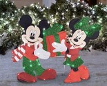 Disney Mickey Mouse &amp; Minnie Mouse Lighted Yard Decor Art 35 LED Lights ... - £37.66 GBP