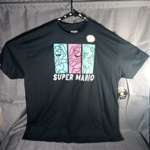 Super Mario Men&#39;s  Black Graphic T Shirt Size 3XL 3LG Nintendo Seal - New NWT - £12.74 GBP