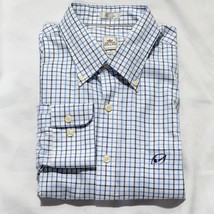 Peter Millar Mens Button Down Shirt Blue Windowpane Long Sleeve Size L - £28.70 GBP