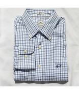 Peter Millar Mens Button Down Shirt Blue Windowpane Long Sleeve Size L - £28.46 GBP