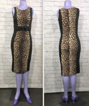Vintage Almost Famous Leopard Animal Print Medium Stretch Sexy Womens Dress - £34.37 GBP
