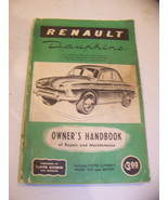 RENAULT DAUPHINE OWNER&#39;S HANDBOOK REPAIR MAINTENANCE CLYMER C. 1958 - $44.99