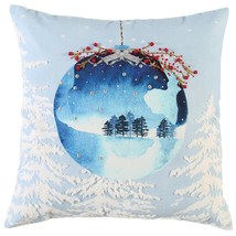 Blue Winter Wonderland Ornament Decorative Throw Pillow - £53.80 GBP