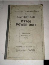Caterpillar Cat D7700 Diesel Power Unit Operators Manual Book - £14.09 GBP