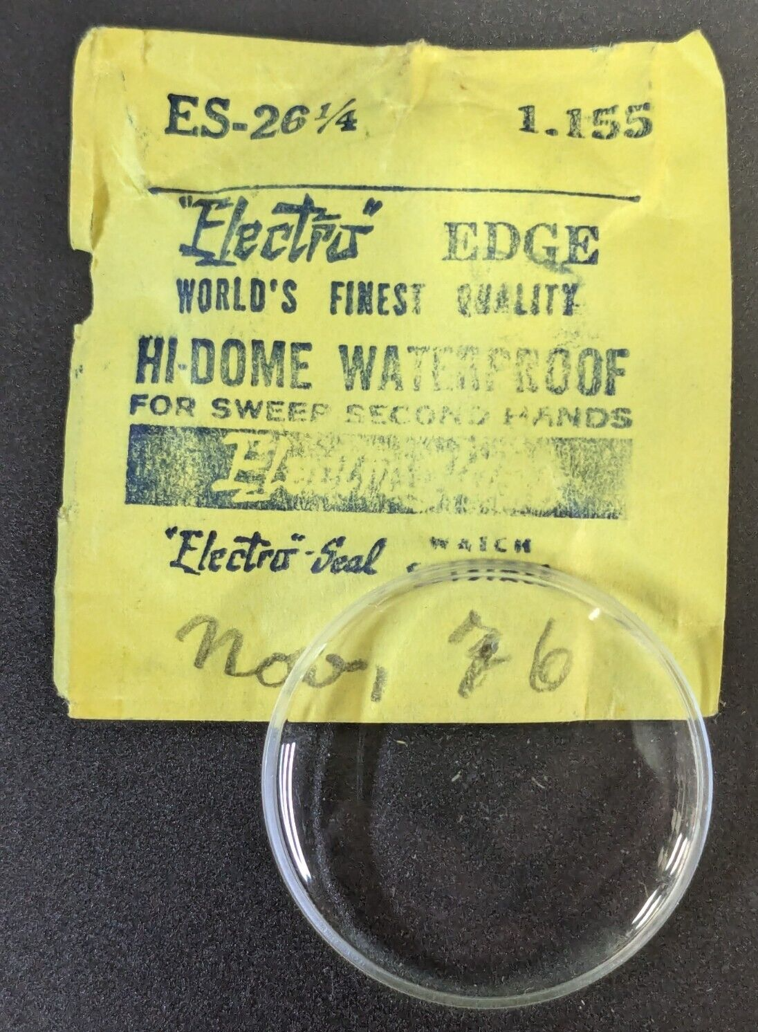 ELECTROGLAS ELECTRO-EDGE ES-26-1/4  /  1.155&quot; HI-DOME Watch Replacement ... - $12.86