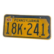 1970 Pennsylvania License Plate Tag Number 18K-241 Vintage Penna Ford Ch... - £21.93 GBP