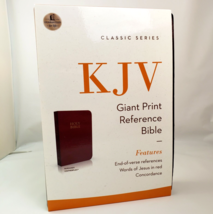 Holy Bible Large Print KJV Reference Ed Concordance Slip Burgundy Leathe... - £26.59 GBP