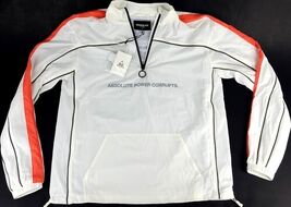 BrandBlack Light Weight Windbreaker Jacket Sz S White "Absolute Power Co... - $69.99