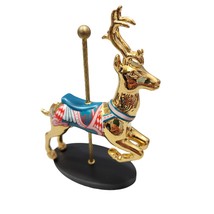 Franklin Mint Reindeer Carousel Figurine 24K Gold Majestic Menagerie By ... - $464.68 MXN