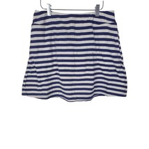 Tommy Bahama Mini Skirt Medium Womens Blue White Striped 100% Cotton Pul... - $20.03