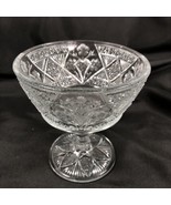 Vintage Clear Glass 5” Tall Pedestal Candy Nut Dish Nice Pressed Glass - £14.75 GBP