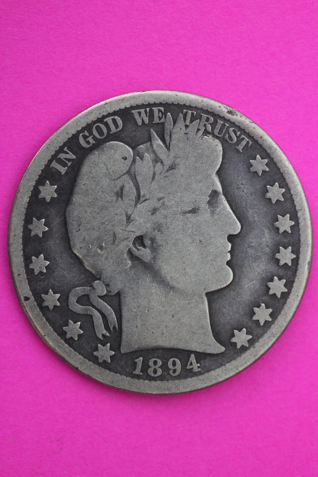 1894 S Barber Liberty Half Dollar Silver Coin Scarce Semi Key Date Genui... - $69.99