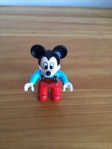 Lego Duplo Mickey Mouse Figure Disney Red Overalls 2.5&quot; Rare - £6.69 GBP