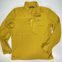 Outdoor Research Vigor Jacket Mens Large Yellow 1/4 Zip Waffle Mid Layer Quarter - £39.07 GBP