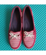 Grasshoppers Women&#39;s Shoes 6.5M Red White Slip On Deck Boat Memory Deluxe - $21.58