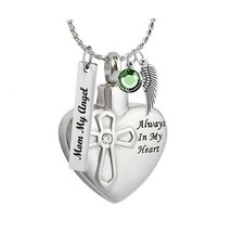Crystal Cross Heart Always Ash Urn - Love Charms™ Option - £23.41 GBP