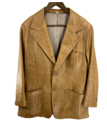 Vintage Scully Men&#39;s Genuine Leather Light Brown Western Coat Blazer Size L - $97.74 CAD