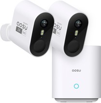 Aosu Security Cameras Wireless Outdoor Home System, Real 2K Hd Night Vis... - $233.99