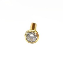 Diminuto Punto Pendiente Nariz 14k Oro Amarillo 18 Calibre Push Pin Piercing Aro - £15.15 GBP
