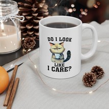 funny cat mug  do I look like I care Ceramic Mug 11oz animal lovers gift - £16.23 GBP