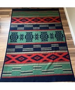 Vtg Biederlack Blanket Throw Aztec Navajo Hopi Southwestern Reversible - $66.49