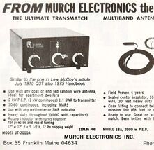 1975 Murch UT2000A Transmatch Multiband Advertisement Electronics C82QST - $28.01 CAD