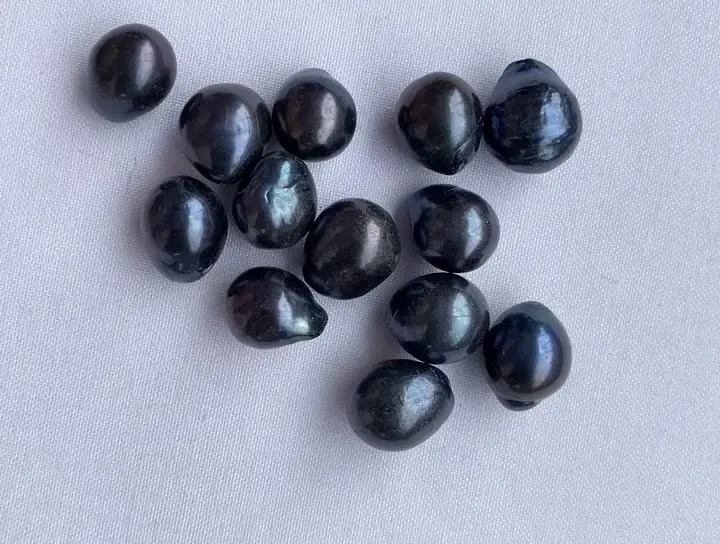 AA Grade Natural Freshwater Black Peacock Baroque Shape Loose Real Pearl Beads - £42.19 GBP