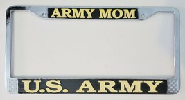 Vintage License Plate Frame Chrome Metal - &quot;Army Mom - U.S. ARMY&quot; pre-owned. - £14.20 GBP