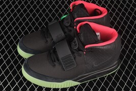 Custom Yeezy 2 Black Solar Red Premium Quality Sneakers Sizes US 7-13 Br... - $394.02