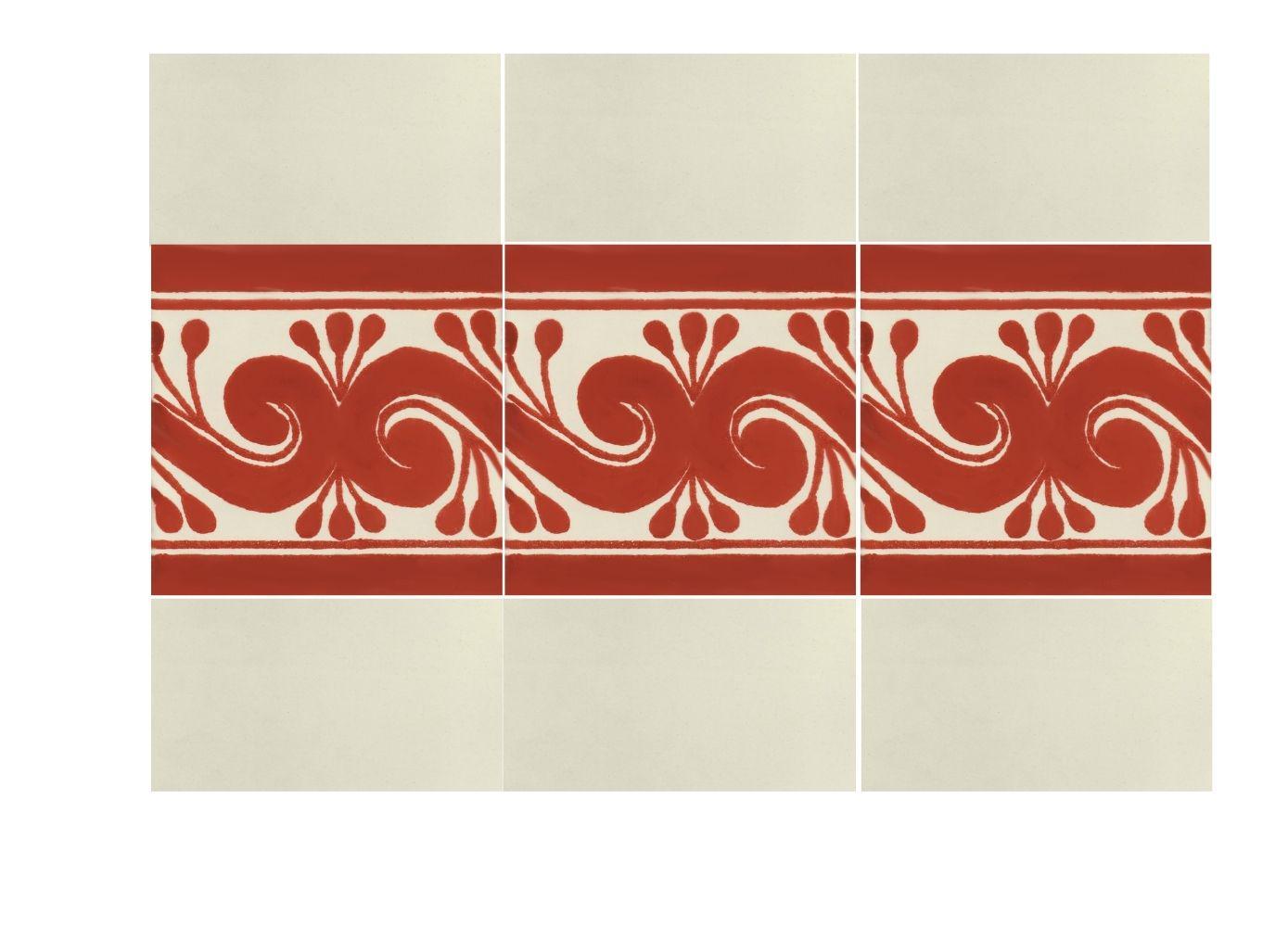 POOL TILES Mexican Talavera Ceramic Border Frost Proof  Handcrafted Tile... - $199.00
