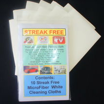 Streak Free Cloth 10 Pack Microfiber White FREE SHIPPING! Best 130 GSM Quality - £15.04 GBP