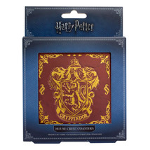Harry Potter Hogwarts School Crests Set of 4 Metal Fronted Coasters NEW BOXED - £7.61 GBP