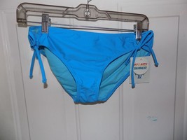 Tahiti Bikini Bottoms Solid Side Tie Barbados Blue Size L Women&#39;s NWOT - £14.58 GBP