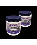 Relief Pure Epsom Salt Body Cream Calming &amp; Relaxing Lavender 6 Oz  2pk - £21.80 GBP