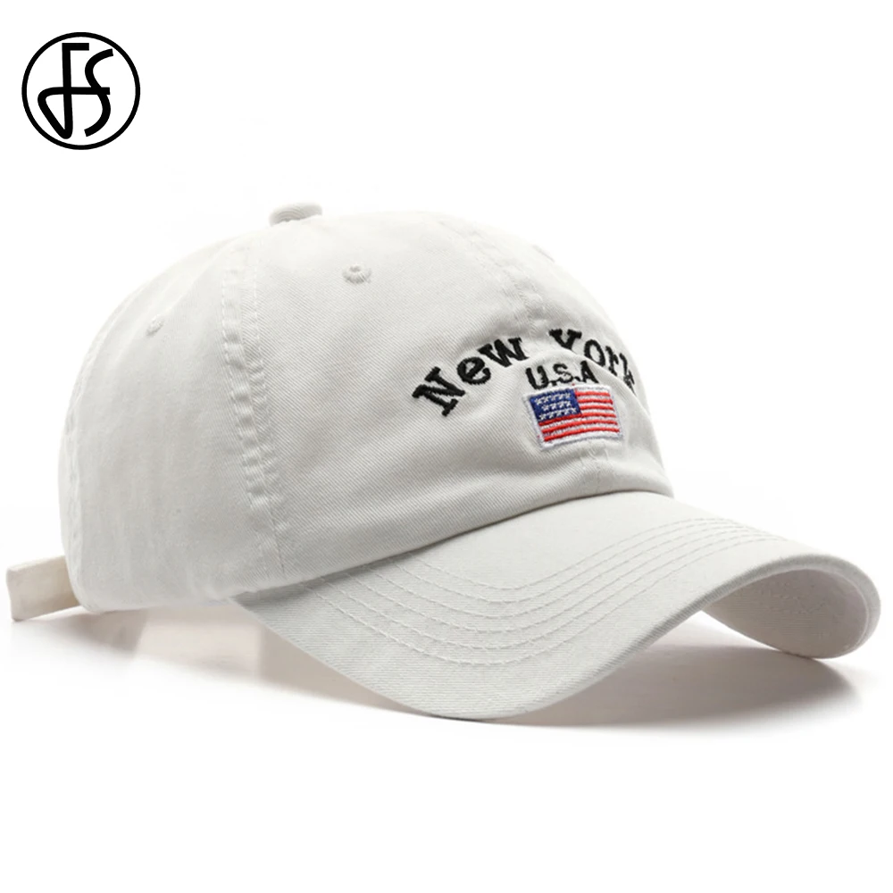 FS American Flag Embroidery Baseball Cap For Men Black White Snapback Hip Hop - £12.33 GBP+