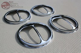 Custom Headlight 5 3/4&quot; Cat Eyes Dual Lamp Bulb Trim Covers Set of 4 Impala etc - £39.51 GBP