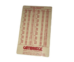 Cambridge Wire Cloth Co. Decimal Equivalents Promo Chart Vintage - £7.17 GBP