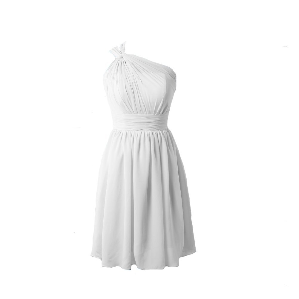 Kivary Women's Chiffon Short Knee Length One Shoulder Bridesmaid Party Dresses W