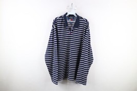 Vintage 90s Tommy Hilfiger Mens XL Striped Velour Long Sleeve Rugby Polo Shirt - £47.33 GBP