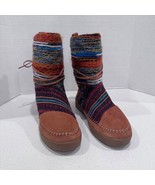 Tom&#39;s Nepal Boho Boots Suede Trim Colorful Tall Booties Size 8.5 Women&#39;s - $68.21 CAD